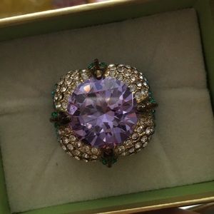 Beautiful crystal ring purple/turquoise